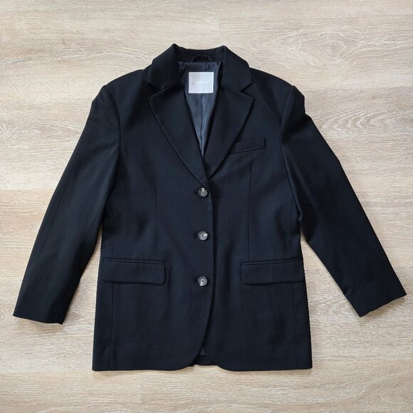 Everlane Italian Wool Blazer Oversized Fit Structured Notch Collar Size 2 NWOT - Picture 3 of 17